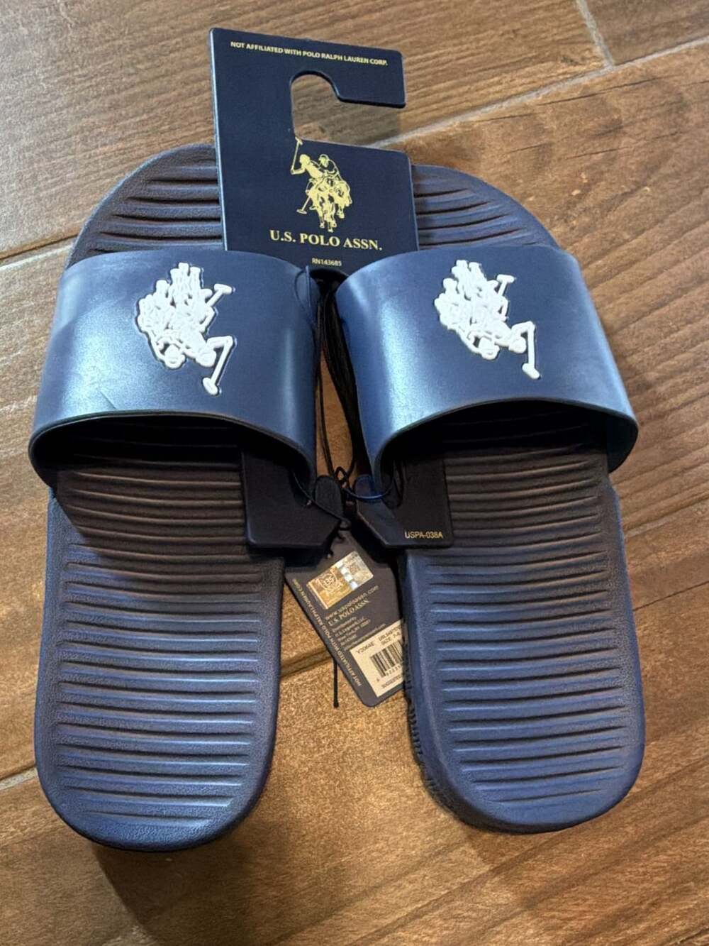 U.S. Polo Assn. Sport Sandals Size 7-8 Navy Blue